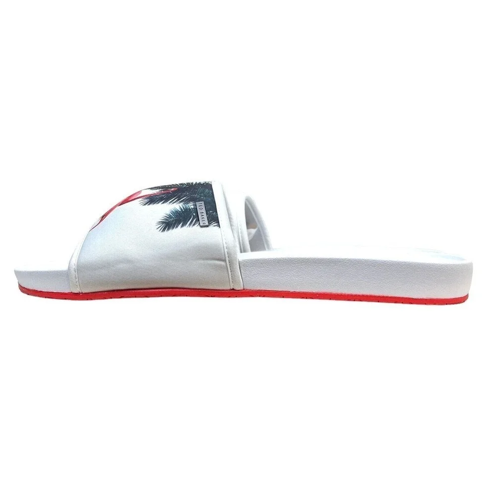 Ted Baker Sauldi 2 Slide Sandals Flamingo Print White Red Men Size‎ US13/EUR46